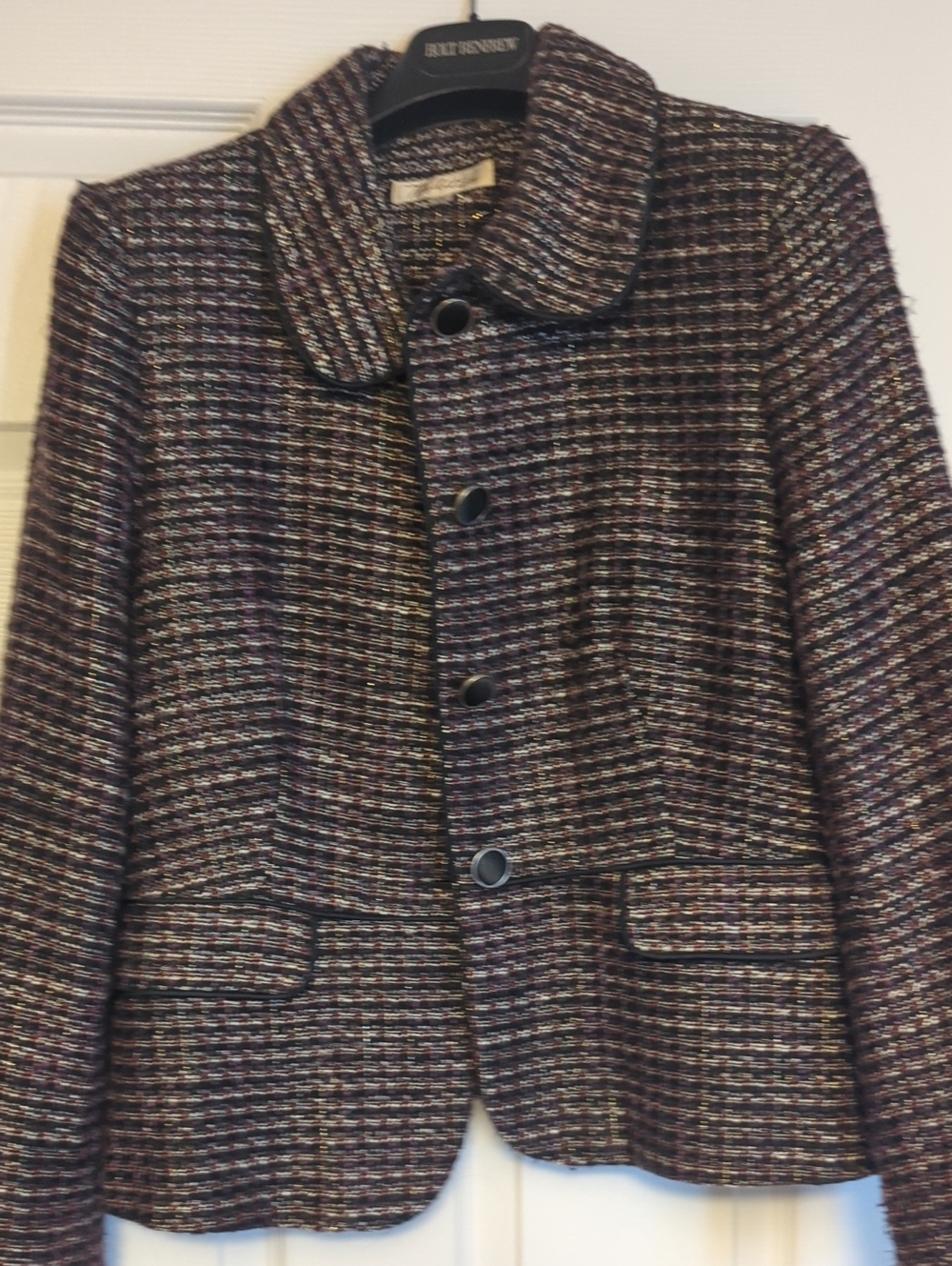 Wool-Blend Tweed Men's Jacket in Multi-Color